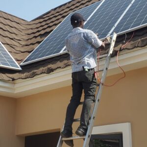a man fixing the camera